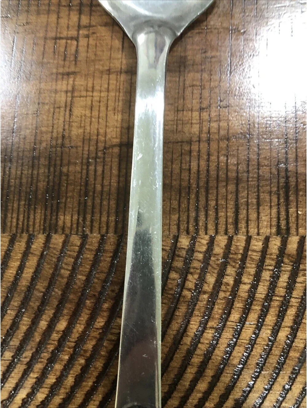 Vtg 14” Stainless Steel Slotted Serving Spoon Faux Tortoiseshell/ Marbled Handle